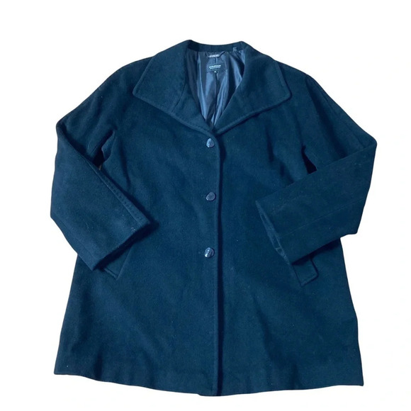 Company Ellen Tracy Black Wool/Angora Blend Coat Sz: 16 - Picture 2 of 10
